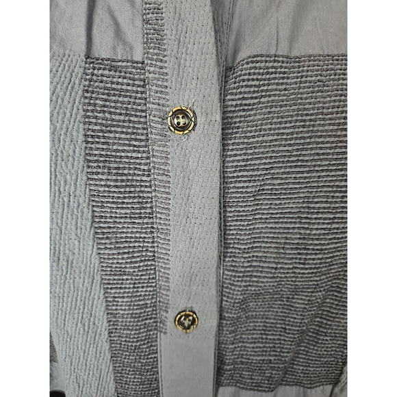 Mordenmiss Women's Gray Button-Front Colorblock Tunic Shirt Dress Size Medium - Picture 2 of 8